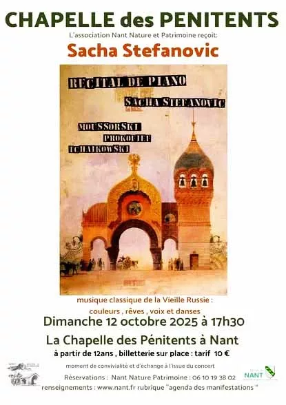 Concert à Nant à la chapelle des Pénitents avec Sacha Stefanovic