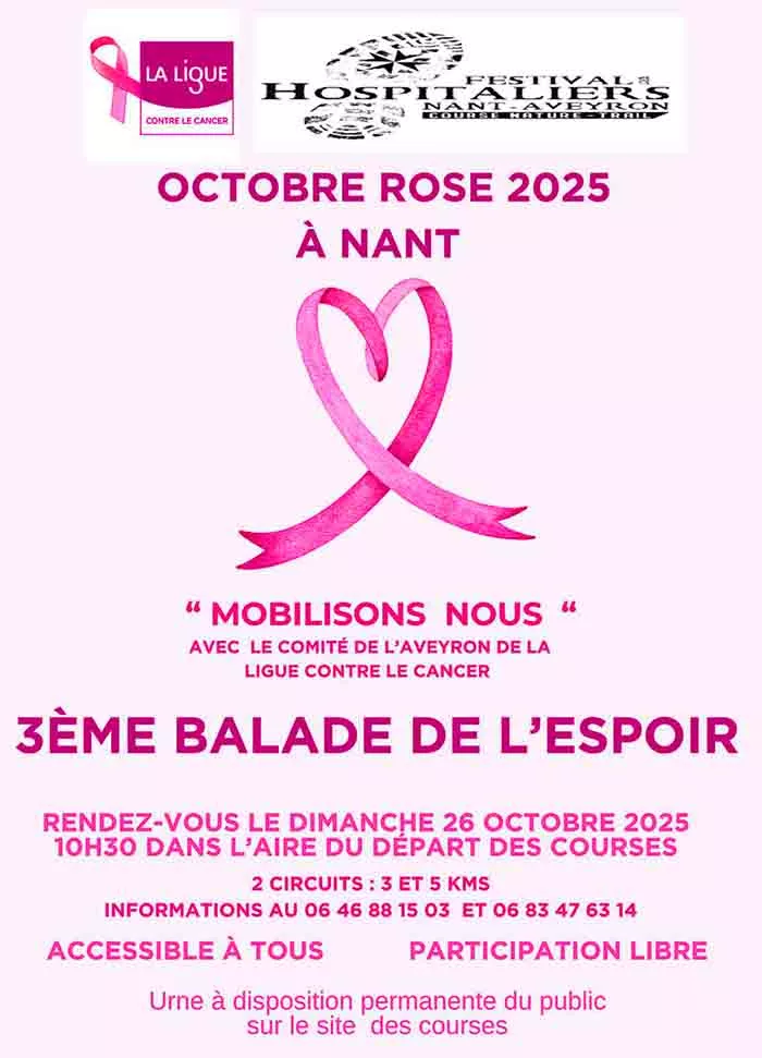Octobre rose à Nant d'Aveyron pour le festival des hospitaliers