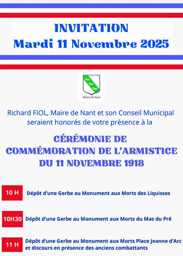 Cérémonie de commémoration de l'armistice du 11 novembre 1918 Cérémonie de commémoration de l'armistice du 11 novembre 1918