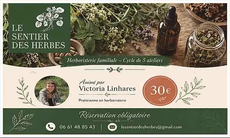Le sentier des herbes animé par Victoria Linhares à Nant propose 5 ateliers.