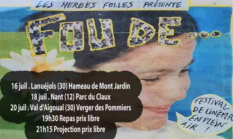 Festival de cinéma en plein air à Nant le 18 juillet 2026 par la Cie les herbes folles