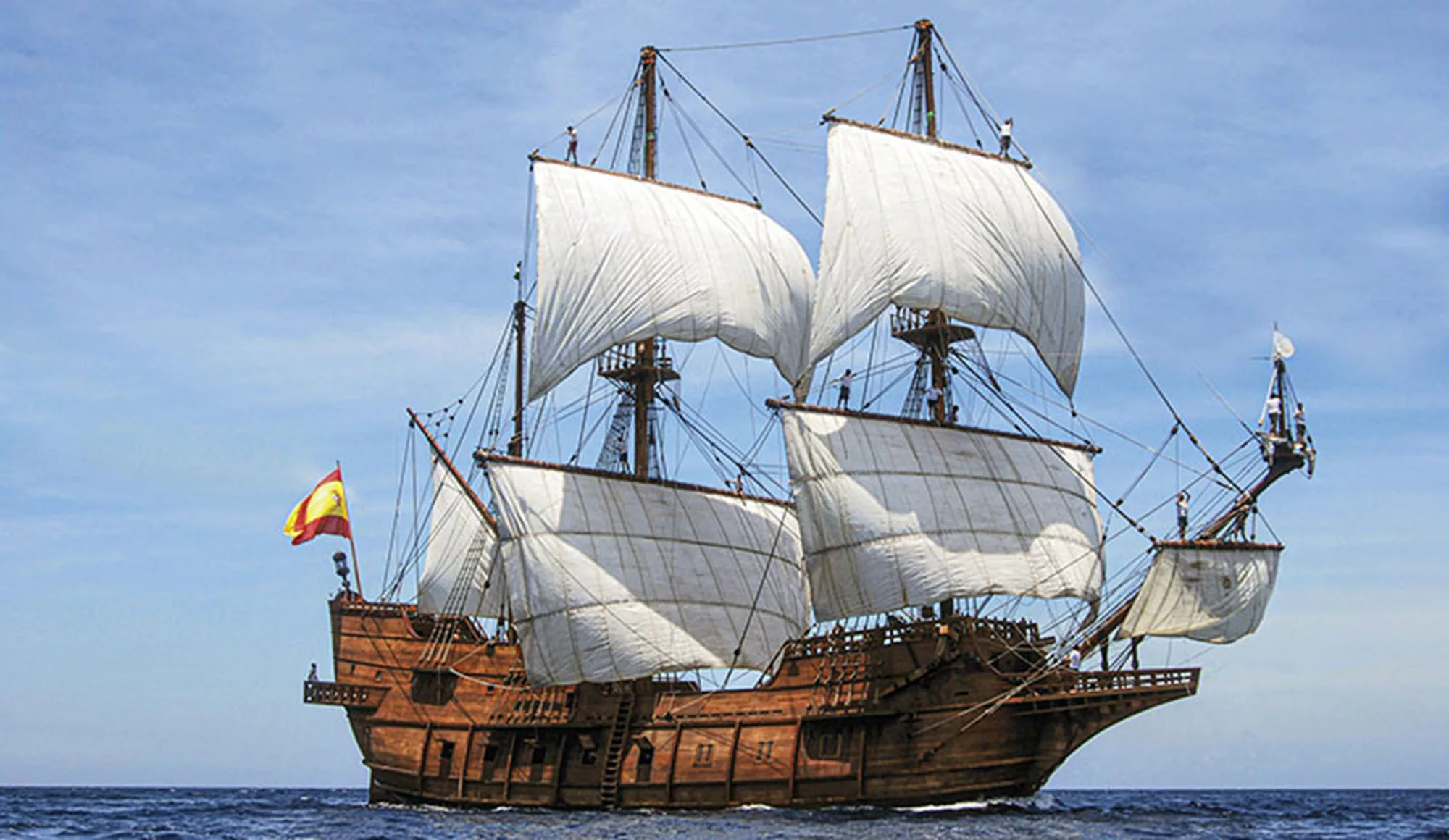 Galeon Andalucia galion de 51m de long construit en 2010 reproduction des galions de flottes de la Nouvelle-Espagne qui commerçait au XVIIe siècle.