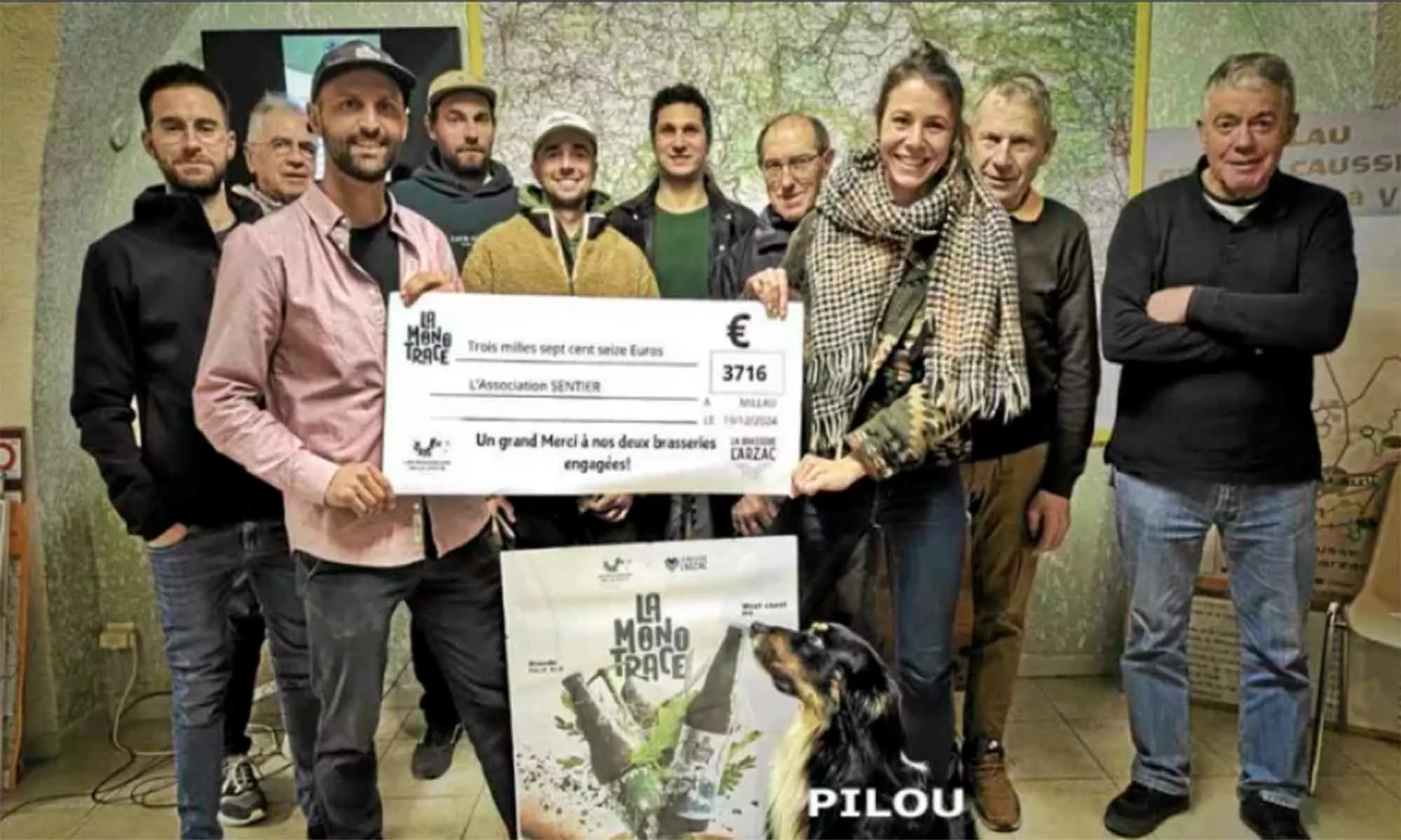 La monotrace Marque de bière locale qui sert à financer l’association « Sentier » à Millau