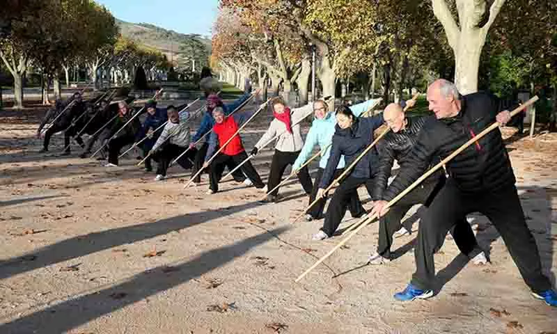 Démonstration à Nant de Mei Hua Zhang le 17 juillet sur la place du Claux