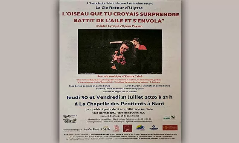 THÉÂTRE LYRIQUE/OPÉRA PAYSAN à la chapelle des Pénitents à Nant