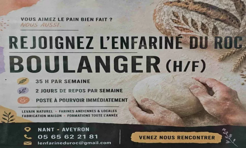 La boulangerie recrute un boulanger ou une boulangère dans une ambiance familiale