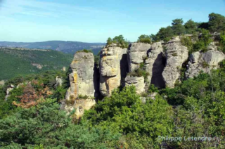 Vue du roc Nantais, le sphinx de Nant